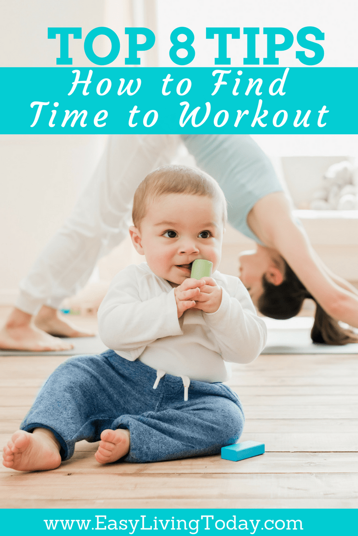 Do you want to lose the baby weight but can't find the time? These are the top 8 tips on how to find time to workout and lose that weight with a baby/kids at home!