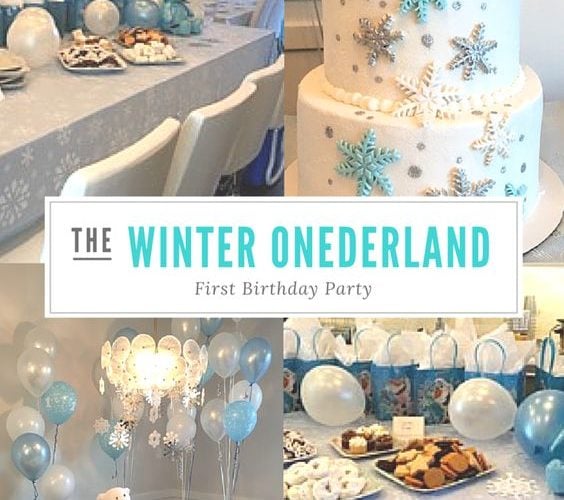 Beautiful Winter ONEderland First Birthday Party