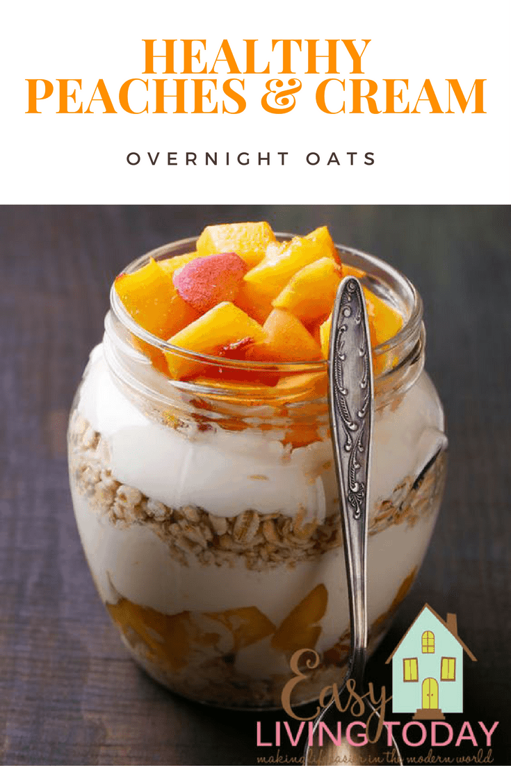 Healthy Peaches and Cream Overnight Oats