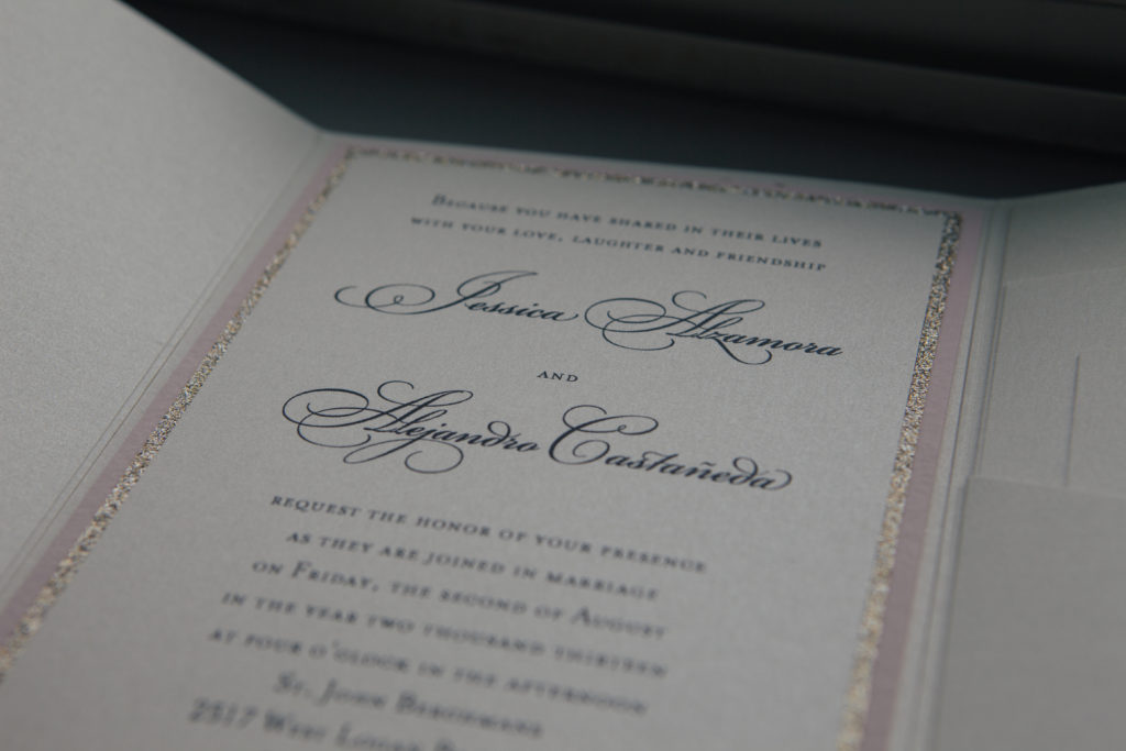 Blush and Gold Wedding Invitations