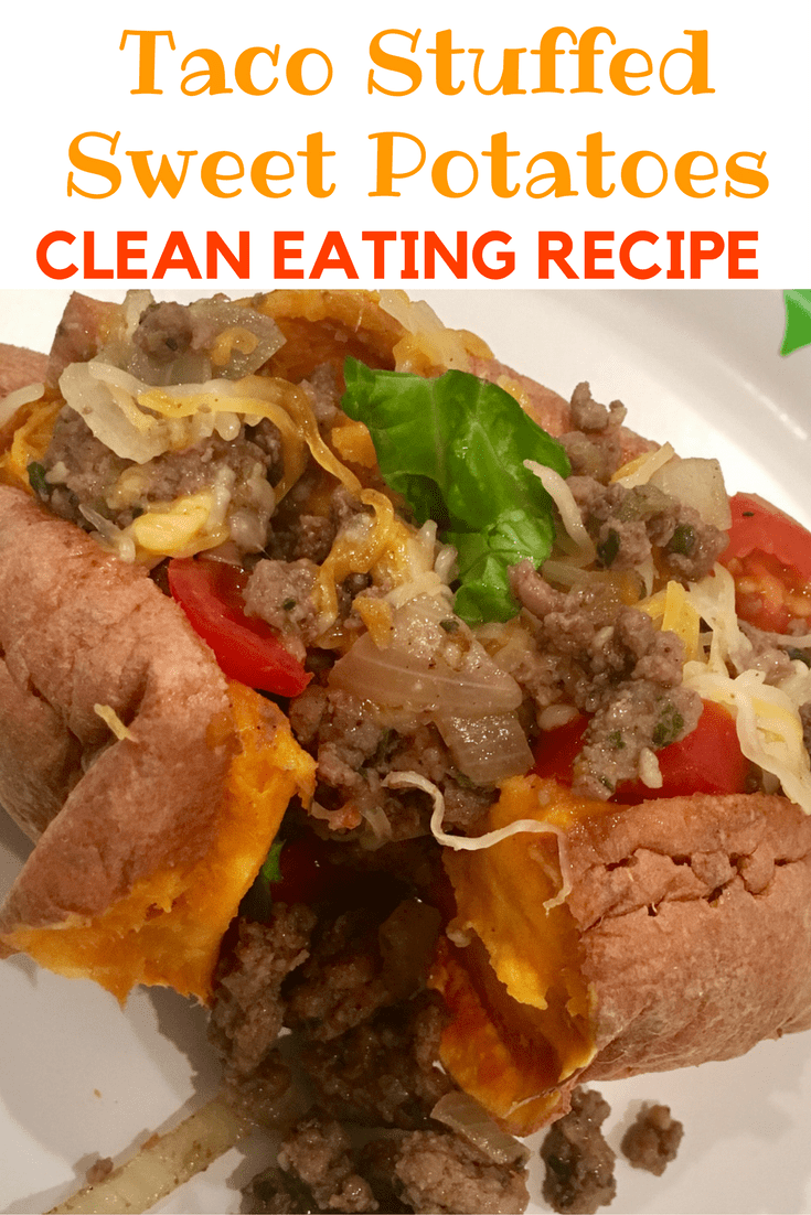 Amazing taco stuffed sweet potato recipe! It's the best one you'll find out there and is perfectly healthy and great for clean eating. Only takes 15 minutes to make! Kid friendly and family approved! Also 21 day fix approved!