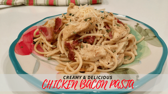 Delicious Creamy but Healthy Chicken Bacon Pasta