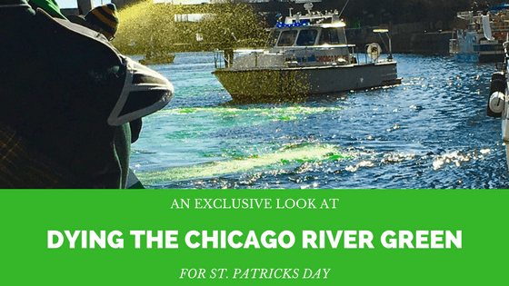 Dyeing the Chicago River Green for St Patricks Day