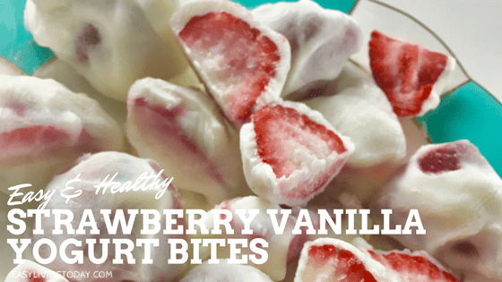 Easy 5 Minute Strawberry Vanilla, Homemade Yogurt Bites!