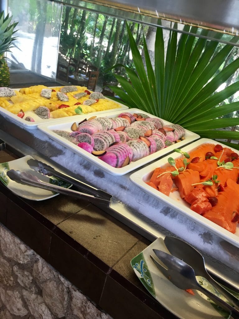 Xcaret Eco Theme Park buffet food