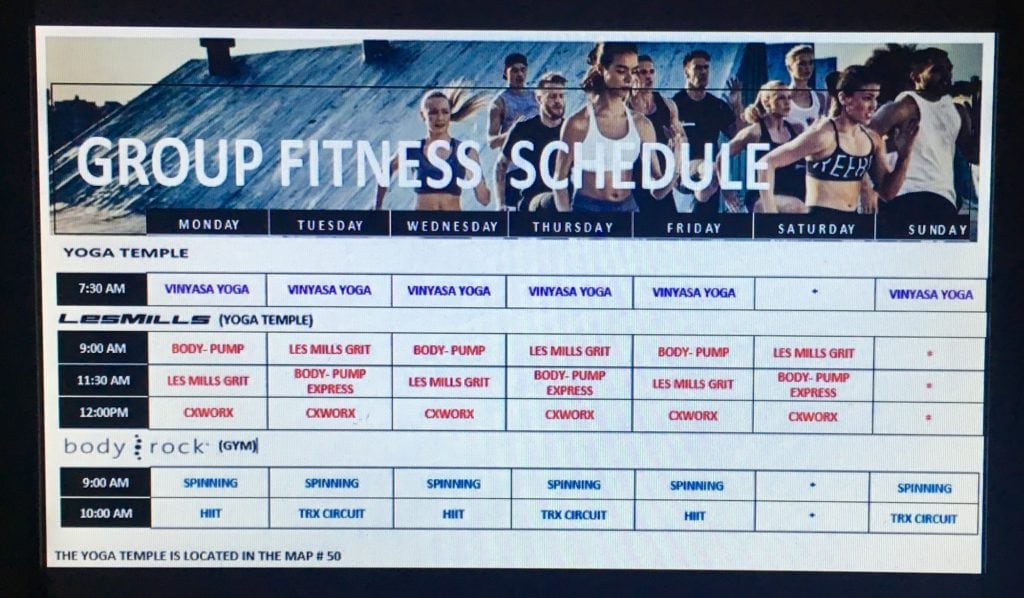 hard rock hotel riviera maya mexico group fitness classes schedule