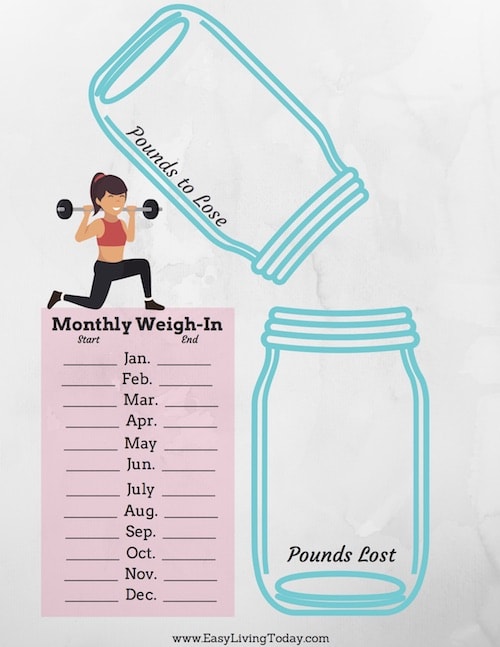 Mason Jar Weight Loss Tracker Printable Weightlosslook