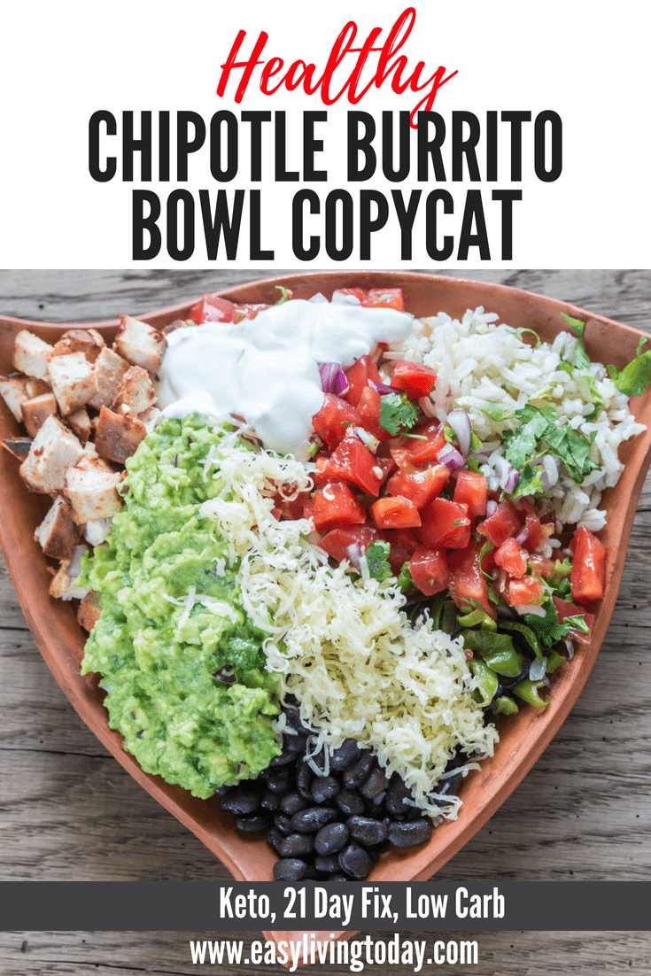 healthy chicken burrito bowl recipe Chipotle meal prep keto low carb