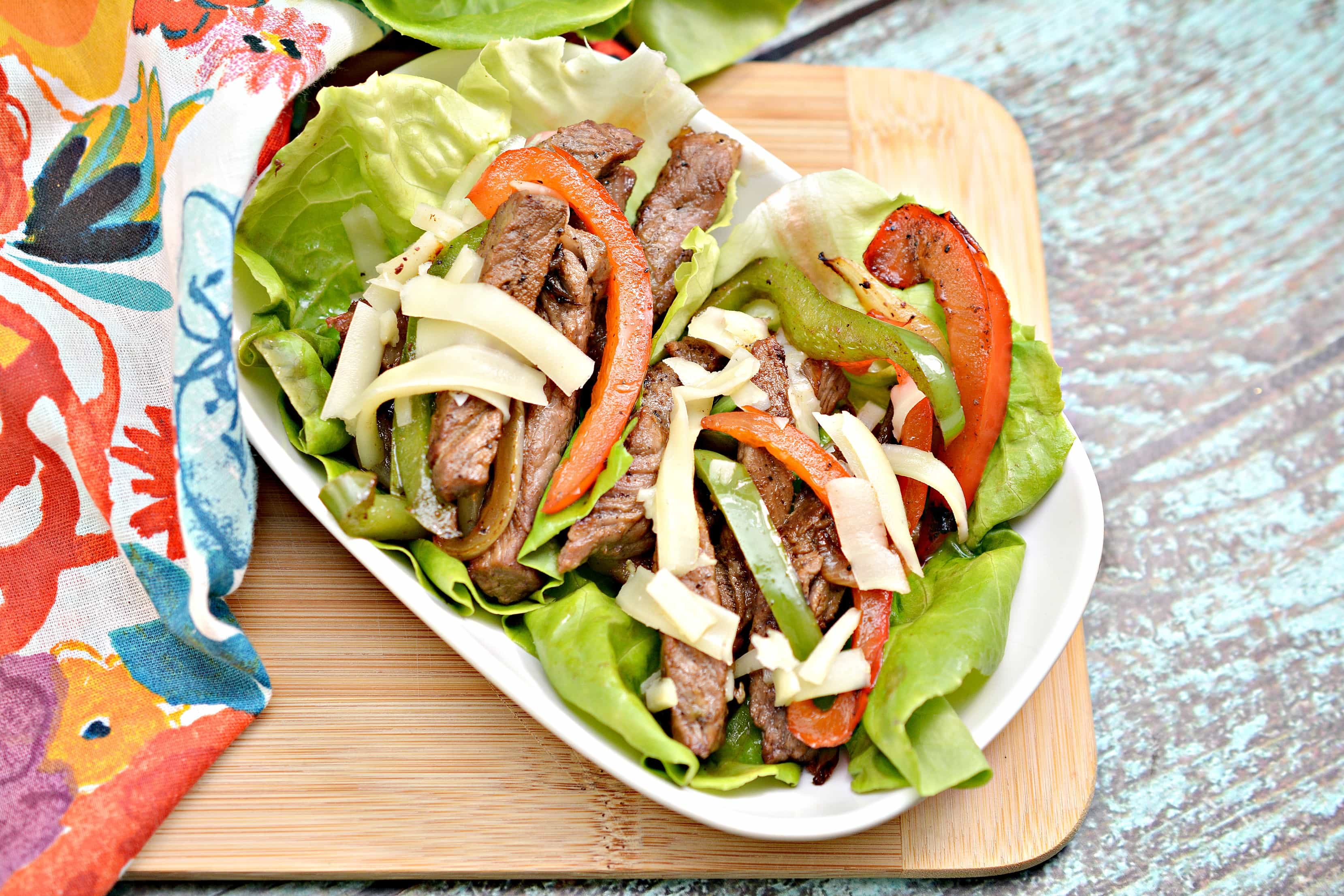 Keto Philly Cheesesteak lettuce wrap