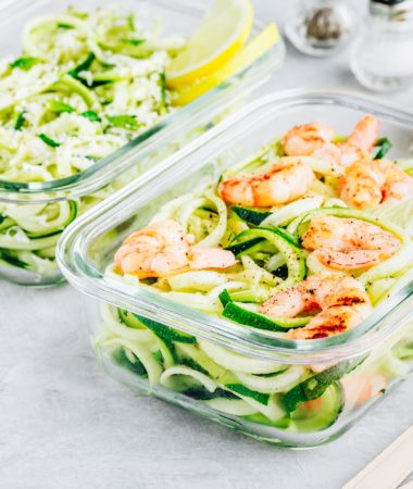 keto shrimp scampi pasta recipe meal prep