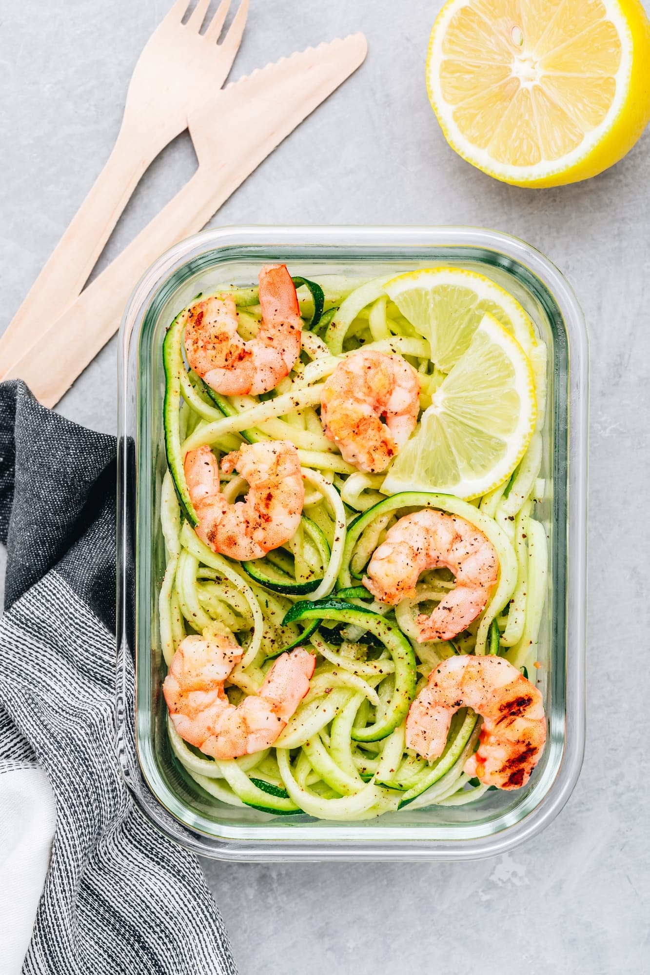 keto shrimp scampi pasta recipe meal prep