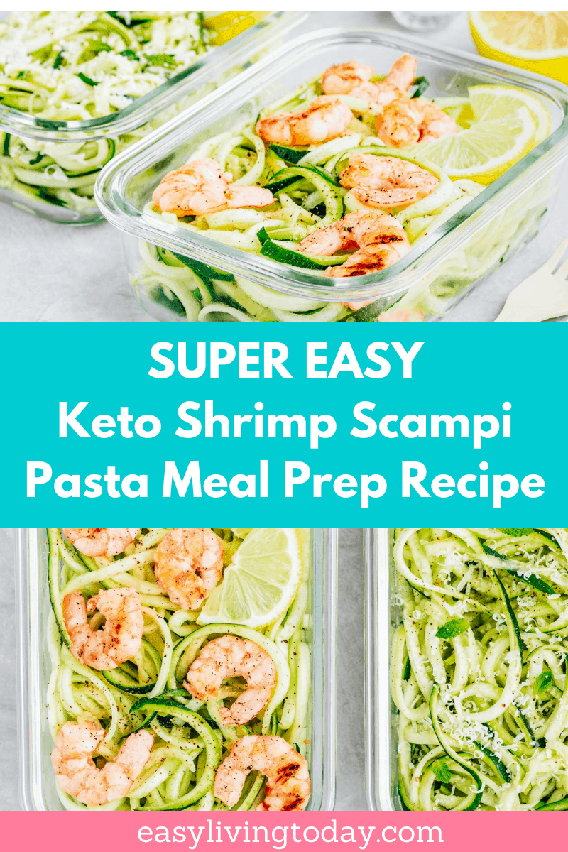 easy best keto shrimp scampi pasta recipe meal prep