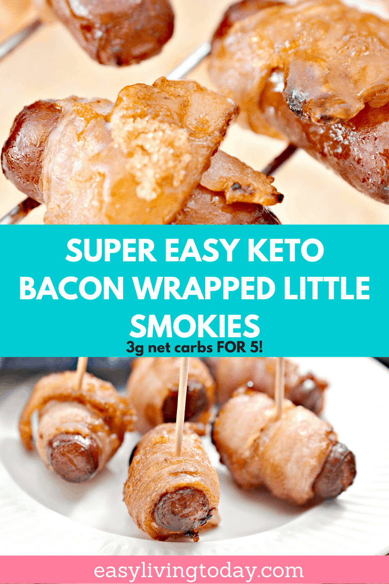 AIR FRYER EASY KETO BACON WRAPPED SAUSAGES