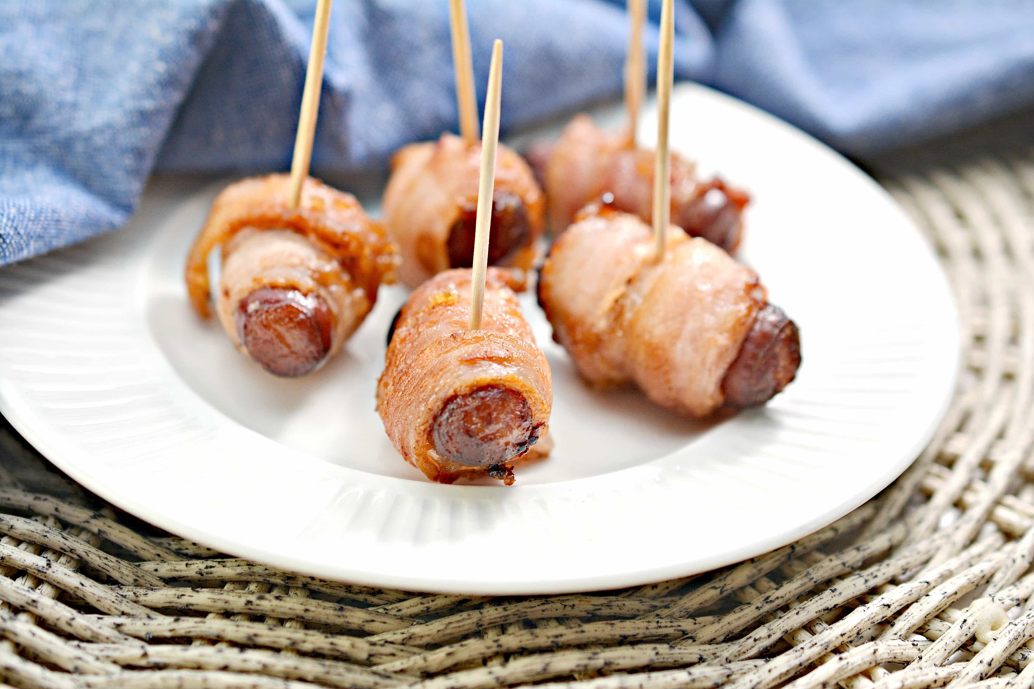 Air Fryer Keto Bacon Wrapped Sausages 2
