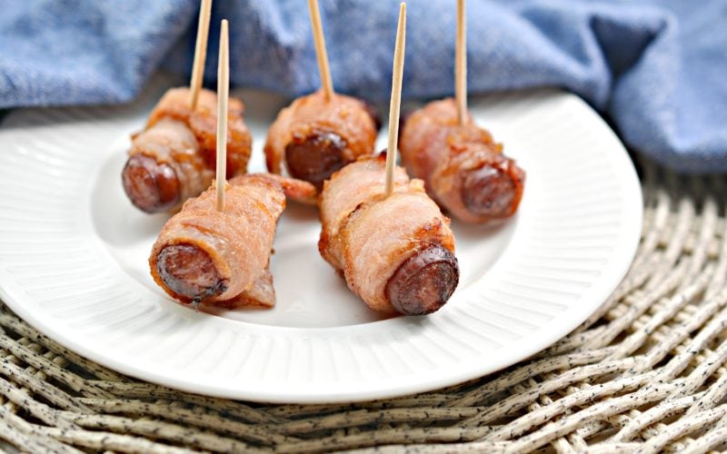 Air Fryer Keto Bacon Wrapped Sausages