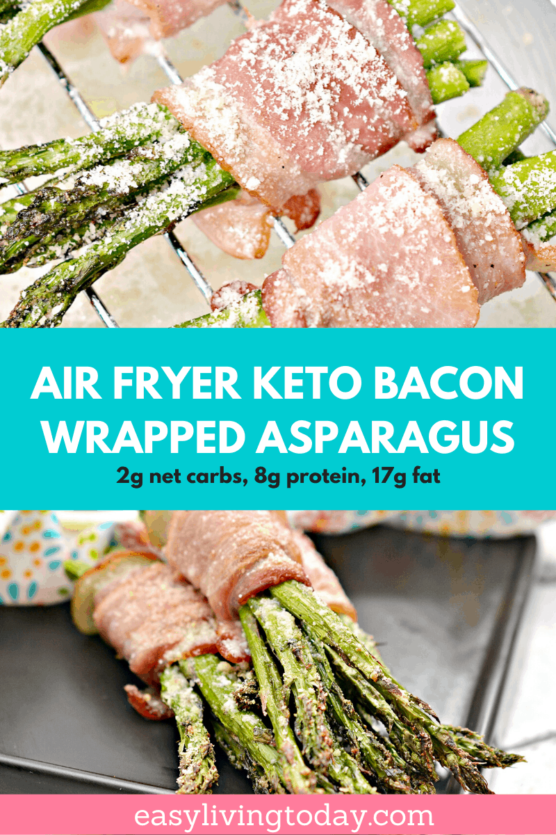 air fryer low carb keto bacon wrapped asparagus easy recipe