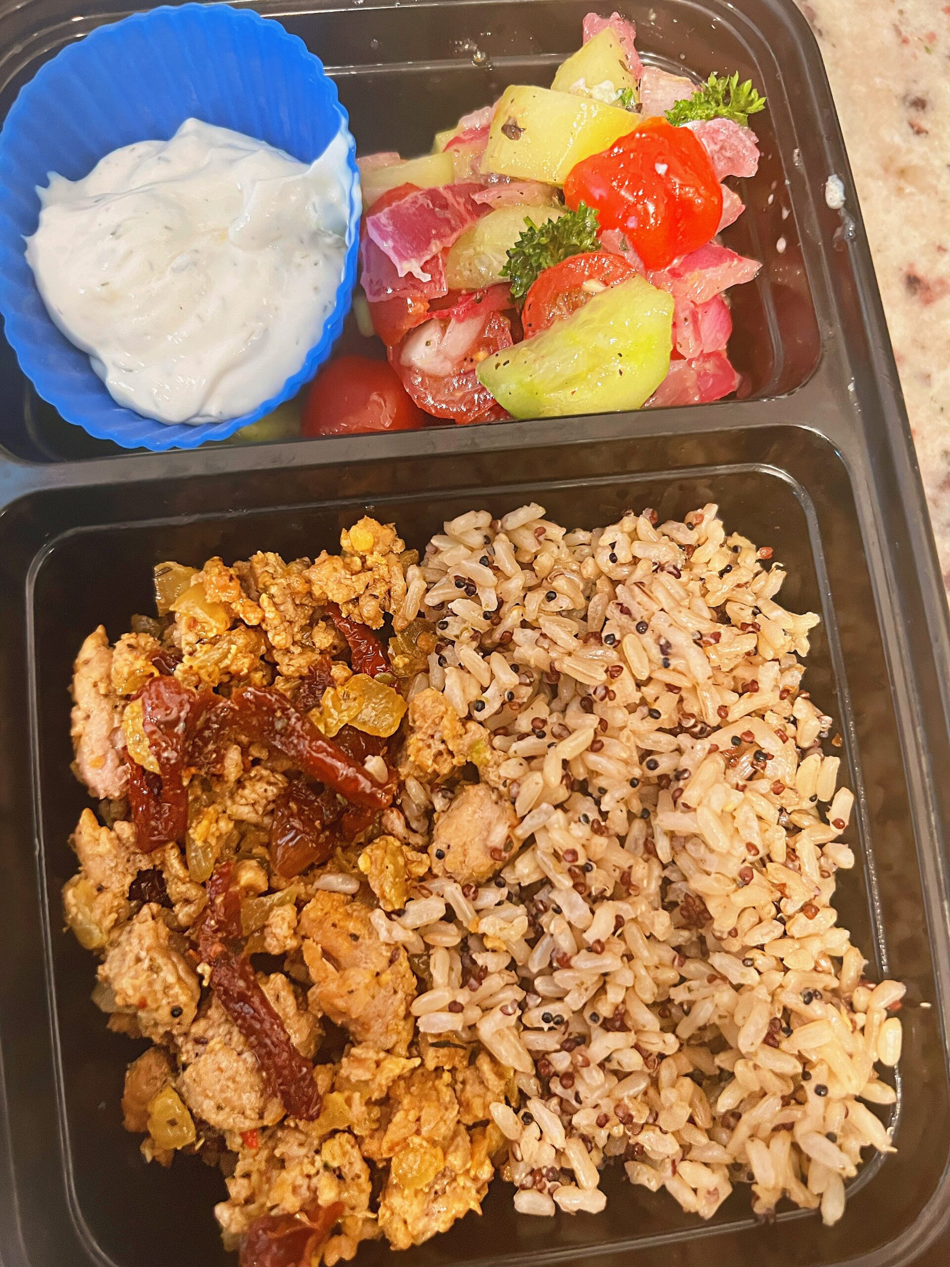 Healthy Ground Turkey Greek Bowl Recipe for Weight Loss meal prep